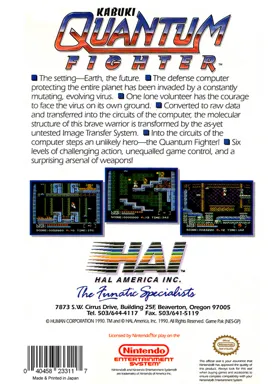 Kabuki - Quantum Fighter (USA) box cover back